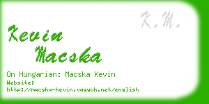 kevin macska business card